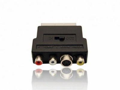 SCART dugó - 3x RCA aljzat adapter (RCA átalakítása SCART-ra)